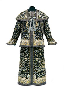 Zeldzaam keizerlijk ceremoniëel uniform van een lijfwacht, Qianlong / Jiaqing periode (1736-1820) door Qing Dynasty Chinese School