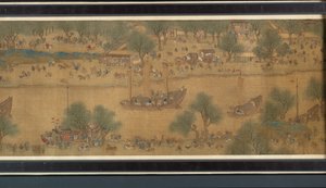 Lentefestival aan de Rivier (detail) door Qing Dynasty Chinese School