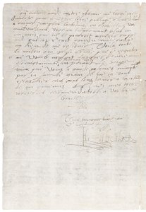 Brief in het Frans van Elizabeth I van Engeland aan Hendrik van Navarra, later Hendrik IV van Frankrijk, c.1585