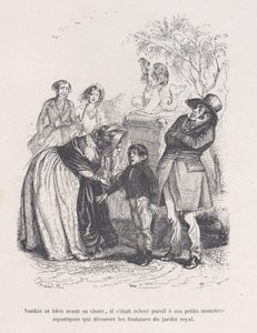 Hij rees op als die kleine zeemonsters die de fonteinen versieren, uit de Kleine Miserie..., 1843