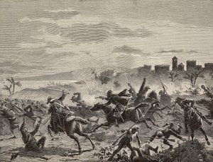 Verdediging van Cagliari tijdens de Franse aanval, 17 februari door Quinto Cenni