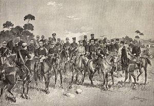 Officieren van buitenlandse legers bezoeken Italiaanse soldaten in Lombardije