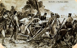 Garibaldi bij Mentana door Quinto Cenni