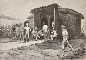 Italiaanse officieren bij het refterpaviljoen, Abdel K