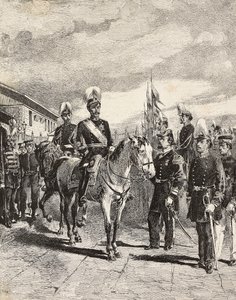 Japans leger: Infanteriesoldaten, stafchefs, generaal-majoor, cavalerie, vice-admiraal, infanteriekapitein, kanonnier, Japan door Quinto Cenni