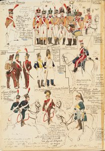 Militaire uniformen van het Franse Keizerrijk, door Quinto Cenni, kleurenplaat