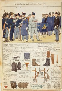 Uniformvariaties van het Koninkrijk Italië, kleurplaat door Quinto Cenni door Quinto Cenni
