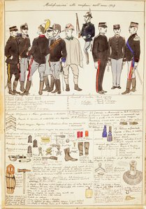 Uniformvariaties van Koninkrijk Italië, kleurplaat door Quinto Cenni door Quinto Cenni