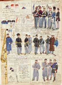 Uniformen en insignes van Koninkrijk Italië, kleurenplaat door Quinto Cenni