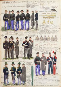 Uniformen en insignes van de voorlopige regering van Toscane door Quinto Cenni