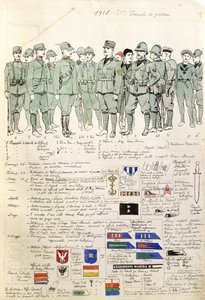 Uniformen van het Koninkrijk Italië door Quinto Cenni, kleurenplaat