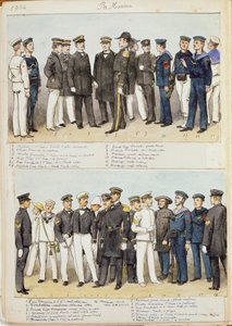 Uniformen van Koninklijke Marine van Koninkrijk Italië, kleurplaat door Quinto Cenni