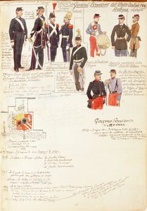 Uniformen van voorlopige regering van Bologna, kleurenplaat