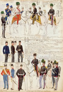 Verschillende uniformen van het Hertogdom Modena door Quinto Cenni, kleurplaat door Quinto Cenni