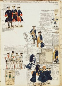 Verschillende uniformen van het Hertogdom Modena door Quinto Cenni, kleurenplaat