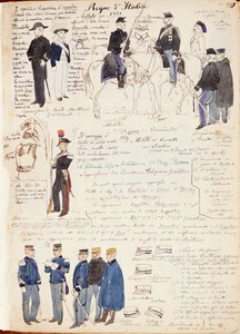 Verschillende uniformen van het Koninkrijk Italië door Quinto Cenni, kleurenplaat
