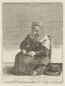 Oude vrouw met een rozenkrans