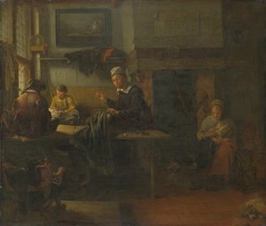 Interieur van een kleermakerswinkel, ca. 1660 door Quiringh Van Brekelenkam