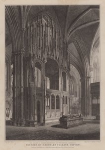 Het heiligdom van bisschop Waynflete, oprichter van Magdalen College, Oxford, in Winchester Cathedral door R. (after) Essex