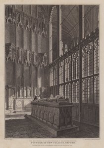 Graf en kapel van William van Wykeham, oprichter van New College, Oxford, in Winchester Cathedral door R. (after) Essex