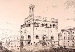 Palazzo del Comune, Gubbio, Italië, uit 
