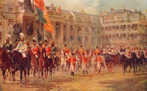 De Jubileumprocessie van de Koningin op Weg naar Westminster Abbey, 21 juni 1887, 1906 door R Dudley
