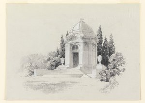 Weergave van een mausoleum door R. E.