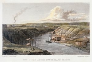 De Wear boven Sunderland Iron Bridge, ca. 1829