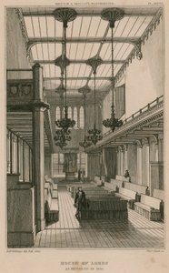 House of Lords, Westminster, Londen, zoals ingericht in 1835