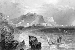 De kustlijn bij Hastings, East Sussex, 1840