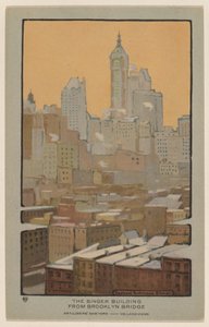 Het Singer Building vanaf de Brooklyn Bridge