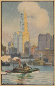 Het Woolworth Gebouw vanaf de Veerboot door Rachael Robinson Elmer