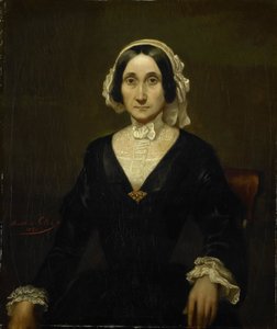 Portret van mevrouw W.J.S. van Alphen, barones van Reede van Oudtshoorn door Raden Sarief Bastaman Saleh