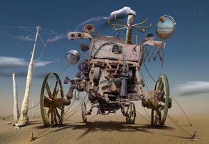 Steampunk-woestijnmachine