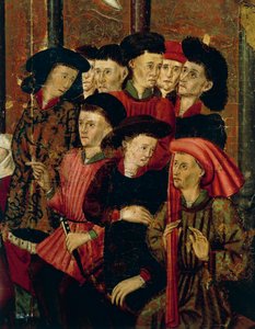 Prediking, detail van het San Bernardino Altaarstuk, door Joan Figuera en Tomas Rafael (actief in de tweede helft van de 16e eeuw), tempera op paneel, 399x253 cm. (detail) door Rafael & Figuera Joan (active c.1454 1477) Tomas