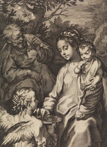 De Heilige Familie met de Papkom door Raffaello Guidi
