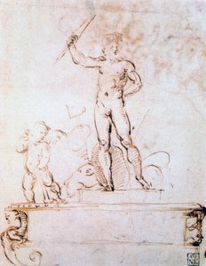 Omtrekcompositie voor een decoratie van een festival door Raffaello Sanzio Raphael