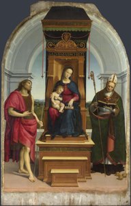 De Madonna en Kind met Sint Johannes de Doper en Sint Nicolaas van Bari De Ansidei Madonna, 1505