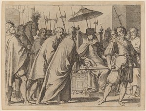 Margaretha van Oostenrijk in een Draagstoel door Raffaello Schiaminossi