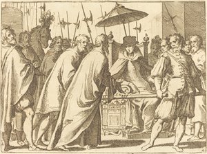 Margaretha van Oostenrijk in een Draagstoel door Raffaello Schiaminossi