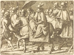 Margaretha van Oostenrijk te Paard door Raffaello Schiaminossi