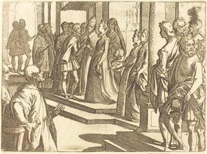 De verloving van Margaretha van Oostenrijk met Filips III, koning van Spanje door Raffaello Schiaminossi
