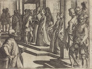 De verloving van Margaretha van Oostenrijk met Filips III, koning van Spanje [verso]