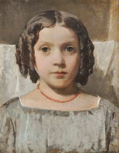 Meisje met een koraalketting door Raffaello Sernesi