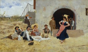 Dans op de boerderij door Raffaello Sorbi