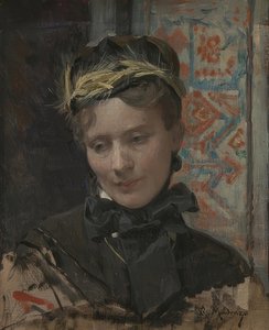 Portret van een dame door Raimundo de Madrazo y Garreta