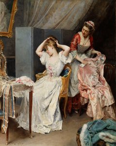 De Toilette, ca. 1890-1900 door Raimundo de Madrazo y Garreta