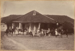 Dr. Morris en gezelschap, Jhansi (voorkant) door Raja Deen Dayal
