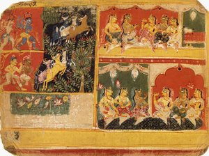 Een illustratie bij de "Bhagvata Purana", Boek X, Hoofdstuk 21, c.1525