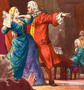 Händel probeert een temperamentvolle operazanger onder controle te houden door Ralph Bruce